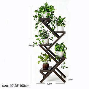 Support à plantes multi-niveaux blanc/noir en métal et bois, simple, moderne, écologique, léger, durable, pour intérieur et extérieur, maison et jardin - Product Image 5
