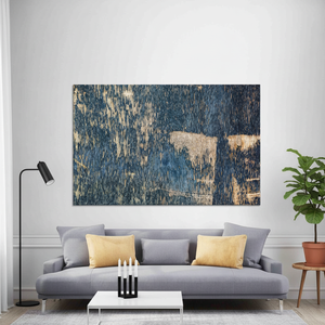 <b>Navy</b> Blue Printed Canvas Wall Art: Abstract Plaster Design,<b>WRAPPED</b> CANVAS - Product Image 3