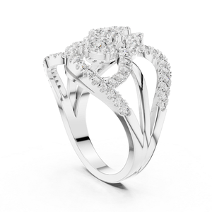 Bague en argent avec diamant, bijou élégant et brillant pour femme, idéal pour un mariage, une fiançailles, un anniversaire ou un usage quotidien - Product Image 1