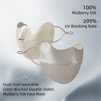 Masque facial en soie de mûrier 100% 16 Momme, protection UV, masque en soie réversible pour femmes, lavable et compatible OEM/ODM
