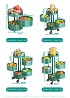 Étagère de rangement rotative en acier au carbone à prix d'usine, panier détachable, grande taille, étagère de cuisine multi-niveaux, sans assemblage, OEM personnalisé