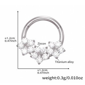 Freya Septum Burun Piercing Takısı İnek Burun Halkaları Zirkon Gümüş Renk Sığır Burun Halkası Segment Labret Piercing Kulak Lobe Küpeleri - Product Image 5