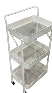 Modern Stainless Steel Folding Cart With 3 Tiers, Premium Quality, Easy to Order, Durable and Versatile Kitchen Gadgets - Product Image 4