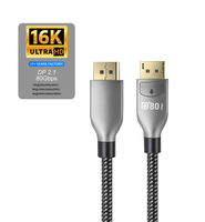 Câble coaxial DP2.1 plaqué or mâle-mâle 16K HDR Ultra HD vidéo et audio sans perte pour ordinateur portable, Smart TV, Xbox, moniteur