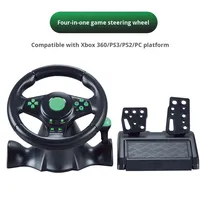 Volante de Carreras con Cable 4 en 1, Controlador de Juegos para 360, PS2 y PC, USB, Doble Vibración, Experiencia de Conducción Realista BK01