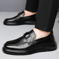 OEM ODM 2026 Mocassins Homme Décontractés et Habillés à Boucle Métallique, Tige en Cuir Fendu Respirant et Souple, Légers