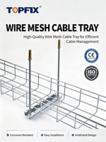 Bandeja de Cables de Malla de Alambre Galvanizado TOPFIX para Interiores y Exteriores, Centro de Datos, Alta Capacidad de Carga, Solución de Soporte para Cableado Industrial y Comercial