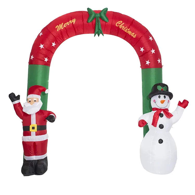 गर्म बेच त्योहार घटना आउटडोर पार्टी सजावट प्रवेश द्वार 2.7m लंबा Inflatable क्रिसमस कट्टर प्रकाश का नेतृत्व किया
