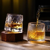 Vaso giratorio grueso de cristal con logotipo personalizado, vaso de vino de cristal con personalidad creativa, sublimación, whisky XO Chivas Rock Up