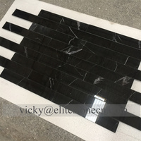 Pierre décorative en marbre chinois bon marché pour les carreaux de sol de la maison, noir cosmique