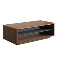 Table basse moderne en bois de luxe avec pieds en acier, design personnalisé blanc, meubles de salon