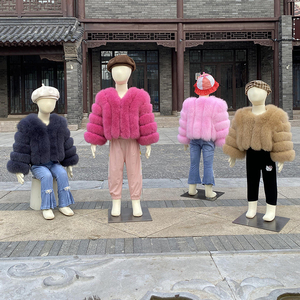 Commercio all'ingrosso di personalizzazione per bambini giacca di pelliccia per bambini cappotto di pelliccia vera per bambine pelliccia di <span class=keywords><strong>volpe</strong></span> naturale autunno e inverno 2-14 anni - Product Image 2