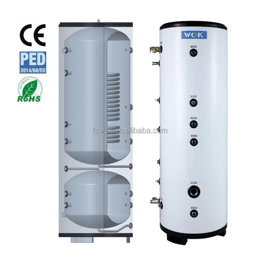 factory price solar Source Equipment Heating Home Hotel Heating Water Heater Two-In-One Buffer Tank 200L 300L 500L volume