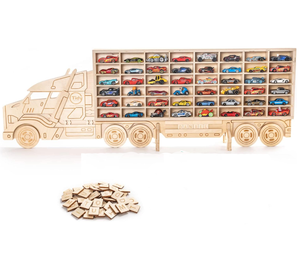 Organizzatore di stoccaggio per auto giocattolo <span class=keywords><strong>in</strong></span> <span class=keywords><strong>legno</strong></span> per vivaio contiene 48 auto pressofusi autoportanti o da parete ripiano per auto - Product Image 1