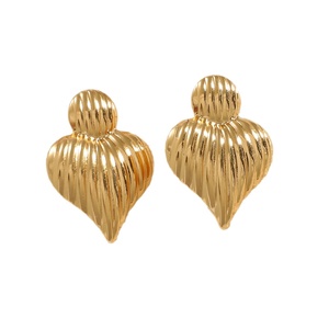 Boucles d'oreilles en acier inoxydable pour femmes Jingciren Boutique haut de gamme, motif fleur creuse martelée, accessoires pour femmes, vente en gros - Product Image 5
