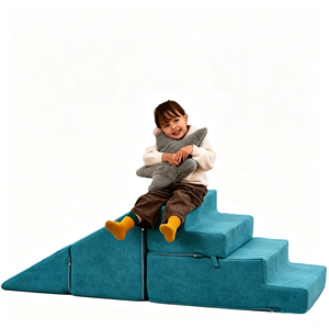 Ensemble de blocs d'escalade, toboggans et escaliers en peluche douce personnalisés en usine, 3 pièces, pour enfants, pour jouer en intérieur, salon - Product Image 2