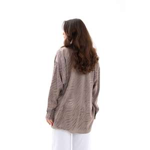 Camisa de satén con botones para mujer, estilo sencillo para uso diario, blusa de manga larga de ajuste holgado - Product Image 3
