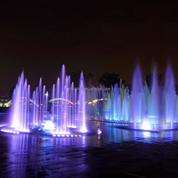 Fuente Seca RGB Colorida con Control Remoto, Altura de Chorro Ajustable, Elemento Acuático Interactivo para Plazas, Parques y Paisajes Urbanos