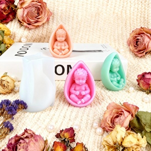 3D Baby Candle Silicone Mold DIY Cake Infant Cradle Egg Ornament Silicone Mold Aromatherapy Candle Silicone Mold <b>Soap</b> Mold - Product Image 1