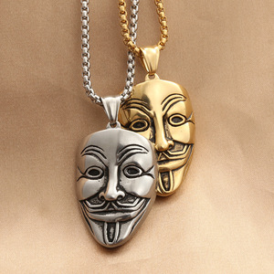 จี้หน้ากากสแตนเลส สร้อยคอธีมพังก์เรโทรสำหรับผู้ชาย 280274 - Product Image 1