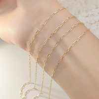 Chaîne de collier en or massif 9 carats, design populaire et tendance, chaîne maille câble 1,9 mm, chaîne trombone 9K, bijoux fins en gros