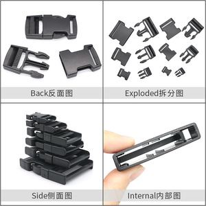KJM Side Release Buckle A-020 15MM 20MM 25MM 33MM 37MM 51MM Durable Plastic For Bags <b>Backpacks</b> <b>Straps</b> - Product Image 2