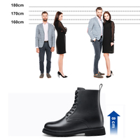 Bottes en cuir à lacets pour hommes, vente en gros d'usine, bottes rehaussantes de 8 cm, bottes d'extérieur à talon haut de haute qualité, bottes chaudes