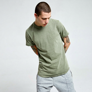 T-shirt décontracté pour homme, coupe classique, couleur unie, manches courtes, col rond, jersey de coton anti-plis, 320g - Product Image 1