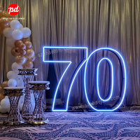 4ft 5ft Grand Chapiteau Néon Numéros RVB Changement de Couleur Chapiteau Lettres pour 50e Anniversaire Fête Fournitures Décorations