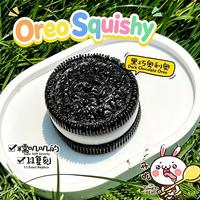 YIWUPOWER Biscuit sandwich Oreo 6,3 cm en TPR, texture souple et collante, jouet anti-stress à presser, cadeau de vacances