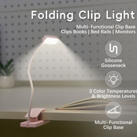 Lampe de bureau LED à clip USB, bras flexible réglable, pliable, pour lecture au lit, au bureau ou en voyage – Vente en gros usine