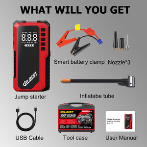 Démarreur de saut de voiture robuste 18800mAh 800A/1500A puissance de démarrage pour moteurs <span class=keywords><strong>diesel</strong></span> 5L essence 4L + compresseur d'air 150PSI - Product Image 2