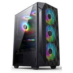 SPCC sarung komputer Desktop OEM mikro ATX, lapisan hitam ATX/M-ATX/ITX Rgb penawaran khusus 0.5mm ukuran 300*210*440mm 1 buah