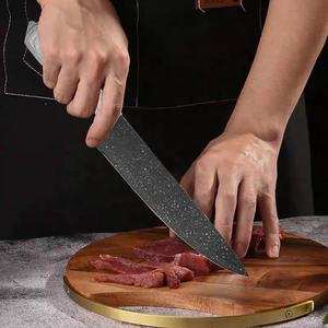 <span class=keywords><strong>Best</strong></span> Selling 8-Piece Non-Stick Preto Revestimento Cozinha Faca <span class=keywords><strong>Set</strong></span> Aço Inoxidável Lâmina Caixa de Presente do Chef Profissional Outdoor Usage - Product Image 5