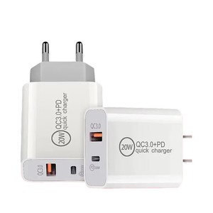 อะแดปเตอร์ชาร์จเร็ว 20W QC3.0 PD แบบสองพอร์ต USB-C สำหรับเดินทาง ใช้ได้ทั่วโลก พร้อมระบบป้องกันกระแสเกิน - Product Image 1