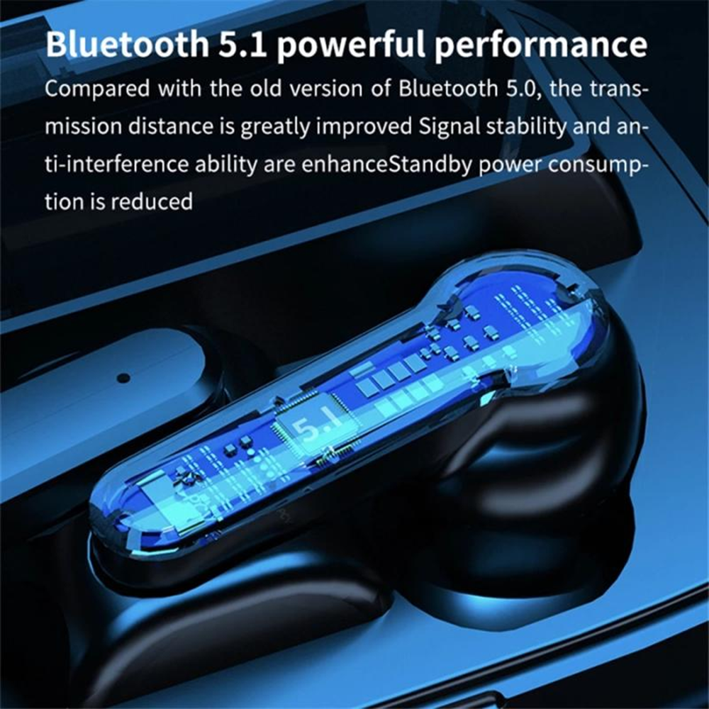新型M19 大容量バッテリー搭載 ワイヤレスヘッドホン 5.1 TWS M19