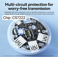 Hub USB 2.0 de 4 Puertos al por Mayor con Cables de Extensión (0.25m/1m), Divisor de Datos Portátil, Extensor de Bus para PC de Escritorio, en Stock