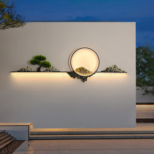 Outdoor Chinese Style <b>Wall</b> Lamp LED Solar Powered Long Strip Waterproof Villa Courtyard Garden <b>Lighting</b> Exterior Background - Product Image 1