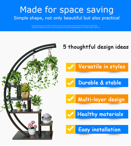 <span class=keywords><strong>Grande</strong></span> espositore <span class=keywords><strong>balcone</strong></span> scaffali in ferro battuto portaoggetti portafiori supporto per piante da interno - Product Image 4