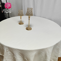 S028132''R 120'' Style Européen et Américain 100% Polyester Tissu Lin Tissé Personnalisable Nappes Rectangulaires Bleues pour Mariage