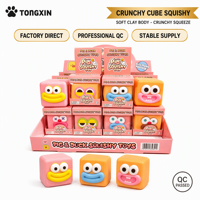 Jouet Squishy TONGXIN en argile, cube croustillant viral, jouet anti-stress, jouets à presser en vrac, jouets Squishy de voyage