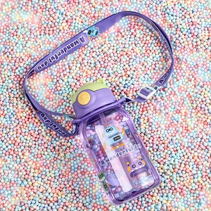 Bouteille d'Eau Mignonne de 650 ml pour Enfants avec Paille, Sans BPA, Anti-Fuite, Portable pour l'Extérieur, Tasse Scolaire pour Filles et Garçons - Product Image 4