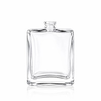 Flacons de parfum en verre transparents rectangulaires de 100 ml avec pompe pulvérisatrice pour sérums de soin et huiles essentielles, sérigraphiés, sans diffuseur à bâtonnets