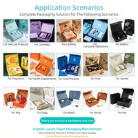 Boîte cadeau rigide pliable noire en forme de livre avec poignée en tissu, boîte d'emballage pour vêtements avec fermeture magnétique personnalisée recyclable