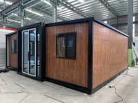 Maison conteneur modulaire portable et extensible, préfabriquée double face, mobile avec salle de bain et cuisine, idéale pour camp de chantier