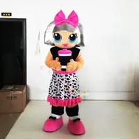 Costume personalizzato della mascotte della bambola della ragazza del CE LOL di vendita calda per la festa