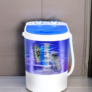 เครื่องซักผ้าขนาดเล็ก 4.5 กก. กึ่งอัตโนมัติ สำหรับใช้ในบ้าน เครื่องซักผ้าแบบพกพาสำหรับรองเท้าและเสื้อผ้าเด็ก ฝาบน 3in1 - Product Image 2