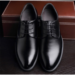 Formal Mens Business Leather Internal Height Increasing Single <b>Shoe</b> <b>Soft</b> Soled Casual British Style Simple Lace up Work <b>Shoes</b> - Product Image 3
