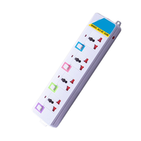 Regleta de Enchufes Industrial Universal con 4 Tomas y Logotipo Personalizado, Interruptores Individuales, 10A 2500W IP44, Cable de 2m, para Uso Doméstico