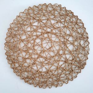Napperons de table ronds écologiques en corde de papier tressée colorée, vente en gros à prix abordable, napperons de Noël - Product Image 1